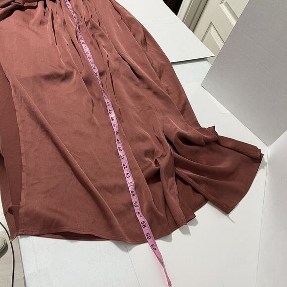 Baltic Born Maxi Dress Size Large Rust Tie Waist Long Sleeve Formal Gown - Picture 13 of 14